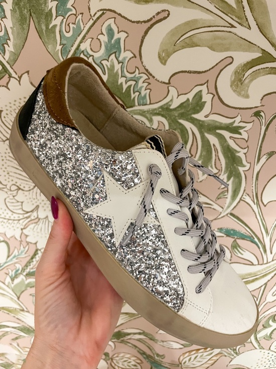 ShuShop Shoes - Shu Shop Paula Sneakers in Silver Sparkle